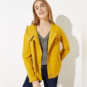 Loft Modern Rain Coat Women's Small Yellow Hooded Lightweight Jacket